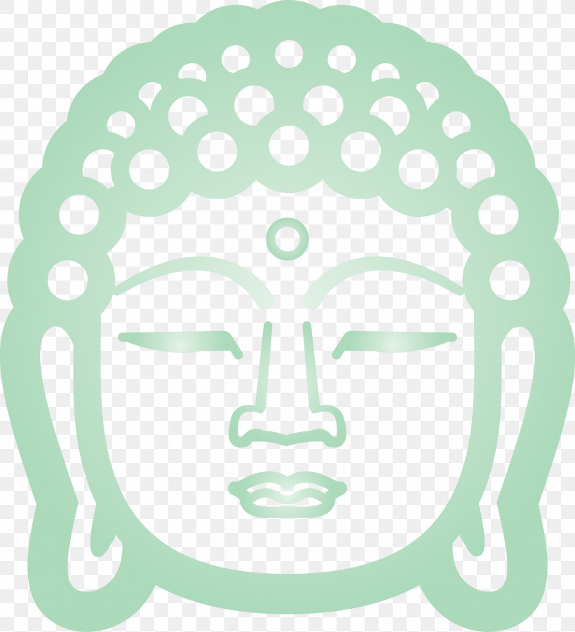 Buddha, PNG, 2728x3000px, Buddha, Face, Green, Head, White Download Free