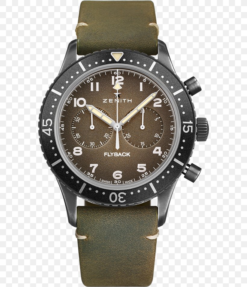 Zenith Flyback Chronograph Chronometer Watch, PNG, 568x952px, Zenith, Automatic Watch, Baselworld, Brand, Brown Download Free