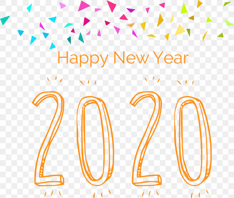 Happy New Year 2020 New Year 2020 New Years, PNG, 3000x2533px, Happy New Year 2020, Line, New Year 2020, New Years, Text Download Free