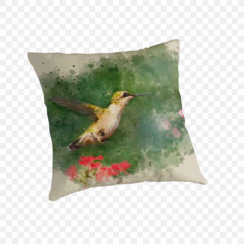 Hummingbird Throw Pillows Cushion Watercolor Painting, PNG, 875x875px, Hummingbird, Bag, Beak, Bird, Cushion Download Free