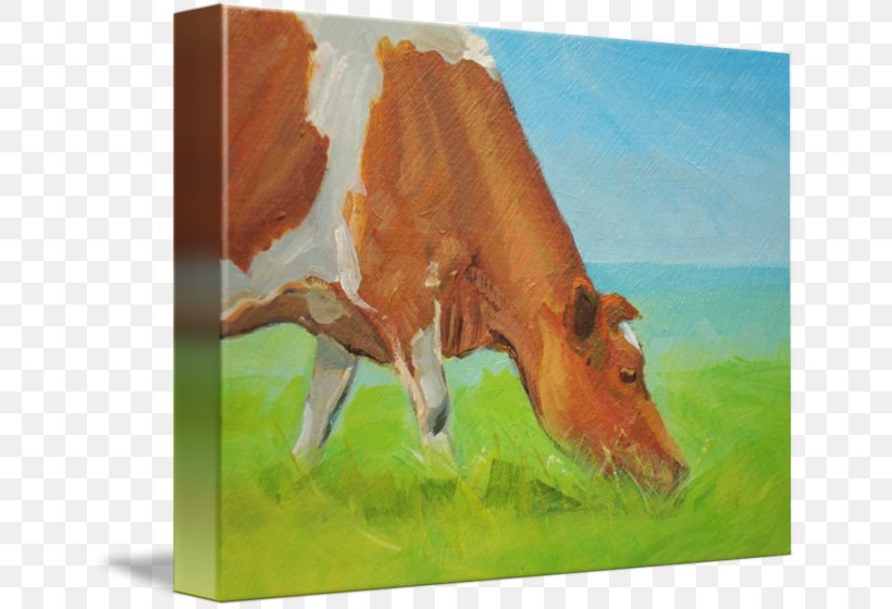 Cattle Watercolor Painting Ecosystem, PNG, 650x560px, Cattle, Acrylic Paint, Acrylic Resin, Cattle Like Mammal, Ecosystem Download Free