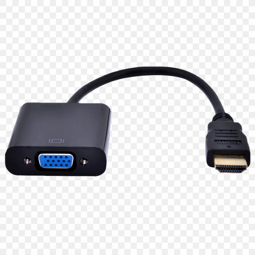 Laptop HDMI VGA Connector Adapter Computer Monitors, PNG, 1000x1000px, Laptop, Adapter, Cable, Cable Converter Box, Computer Monitors Download Free