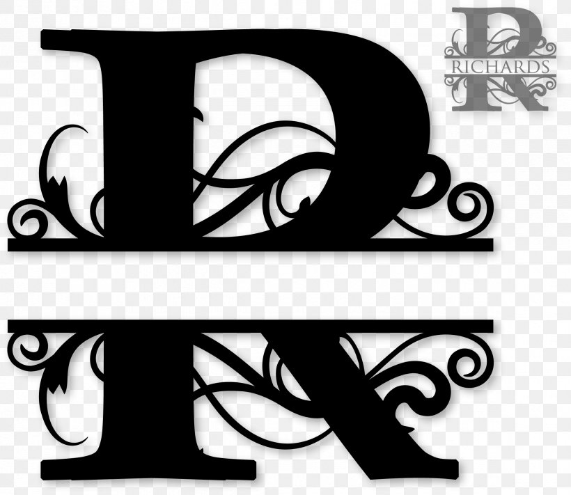 Letter Monogram Alphabet Initial Clip Art, PNG, 2345x2034px, Letter, Alphabet, Artwork, Black And White, Cricut Download Free