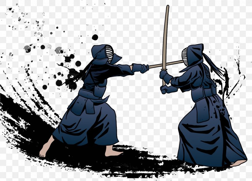 Kendo Euclidean Vector Illustration, PNG, 1556x1119px, Kendo, Fictional Character, Ninja, Samurai, Shinai Download Free