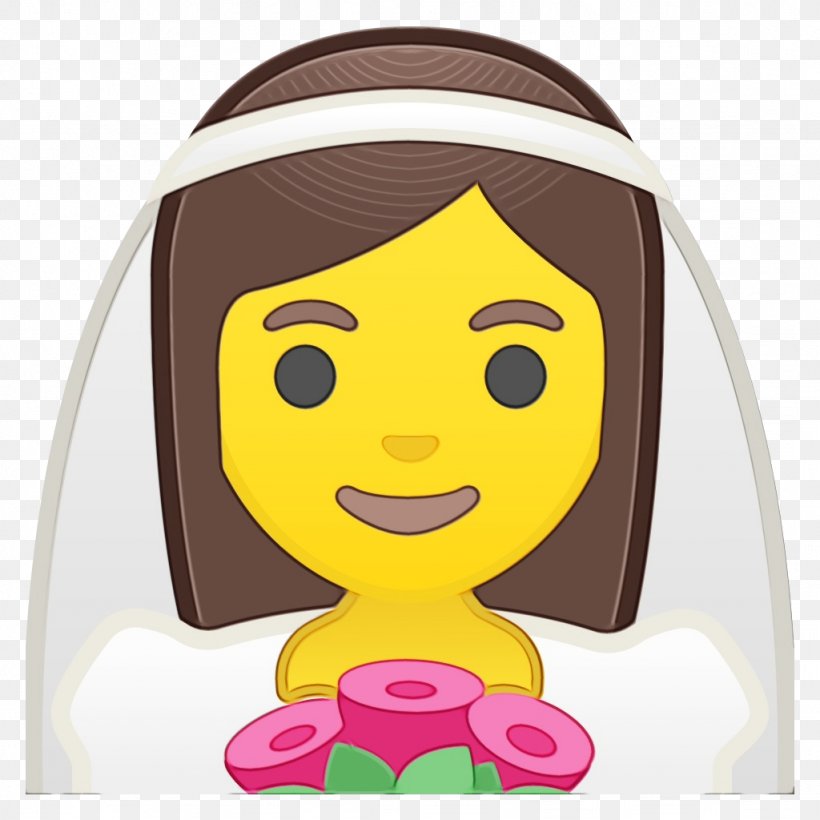 Wedding Smile, PNG, 1024x1024px, Religious Veils, Brautschleier, Bride, Brown Hair, Cartoon Download Free