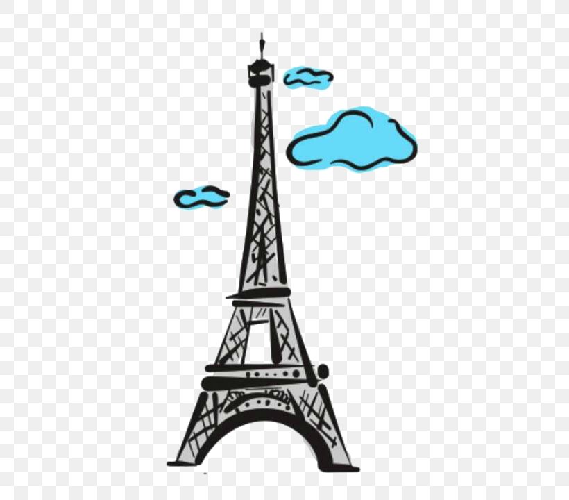 Eiffel Tower Drawing Wall Decal, PNG, 497x720px, Eiffel Tower, Black And White, Decal, Drawing, Paris Download Free