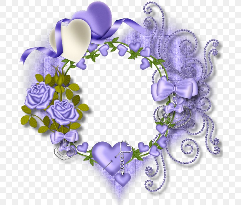 Picture Frames Purple Clip Art, PNG, 700x700px, Picture Frames, Color, Floral Design, Flower, Heart Download Free