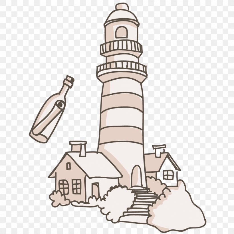 Clip Art Illustration Cartoon Line Art Product, PNG, 1000x1000px, Cartoon, Architecture, Art, House, Lighthouse Download Free