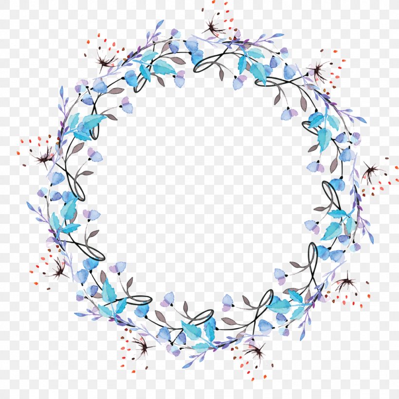 Image Flower Wreath Cartoon, PNG, 1024x1024px, Flower, Blue, Body Jewelry, Branch, Cartoon Download Free