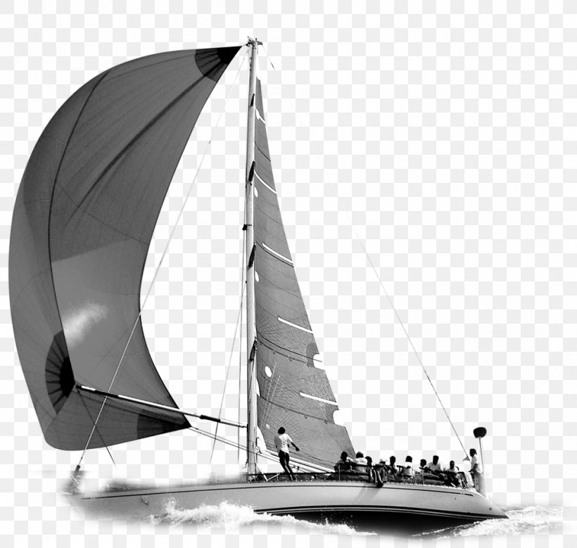 Sailing Ship Sloop Yawl, PNG, 1000x951px, Sail, Black And White, Boat, Cat Ketch, Catketch Download Free