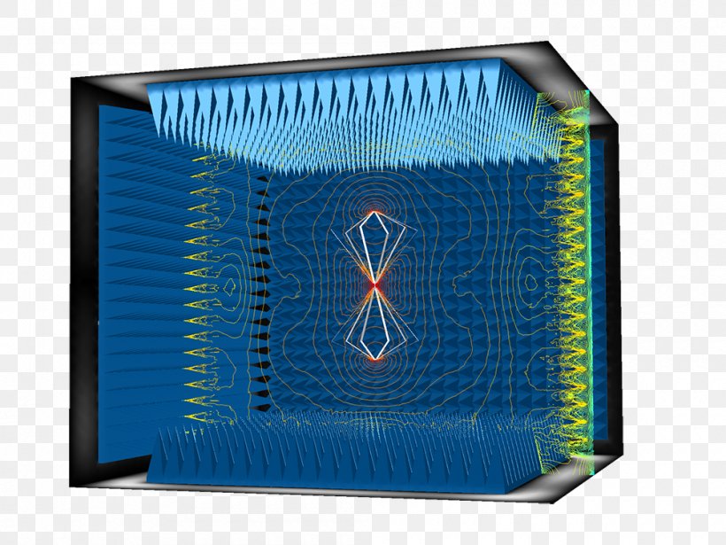 Anechoic Chamber COMSOL Multiphysics Radio Frequency Room Electromagnetic Radiation, PNG, 1000x750px, Anechoic Chamber, Absorption, Aerials, Blue, Cobalt Blue Download Free