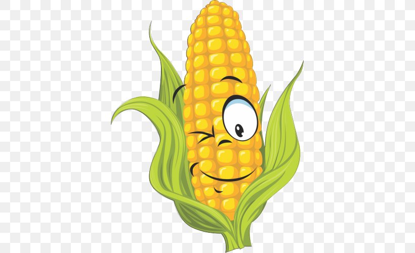 Corn On The Cob Drawing Vector Graphics Maize Clip Art, PNG, 500x500px, Corn On The Cob, Cartoon, Commodity, Corn Kernel, Drawing Download Free