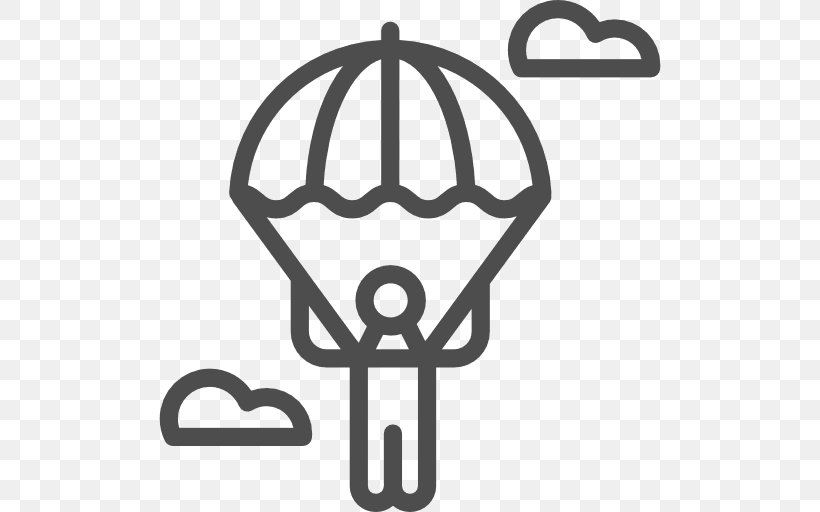 Clip Art Paragliding Parachuting, PNG, 512x512px, Paragliding, Area, Black And White, Brand, Flat Design Download Free