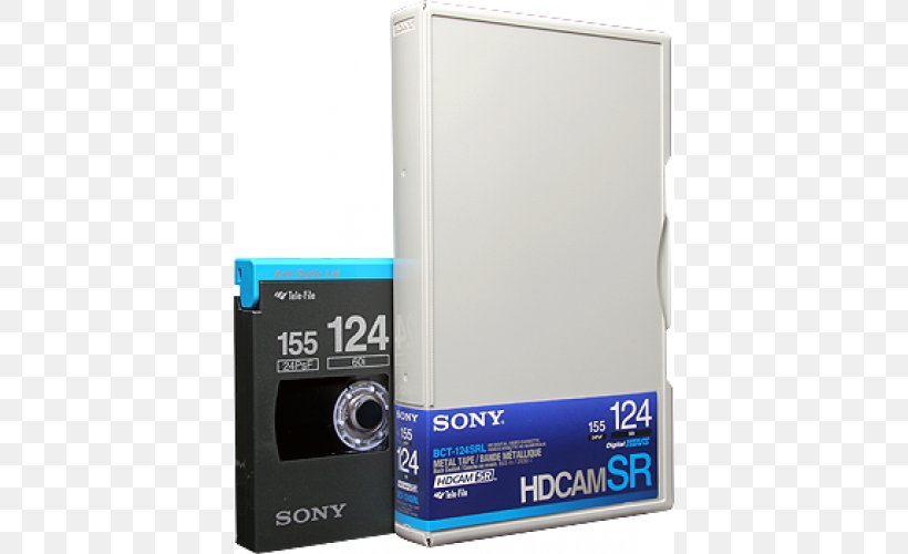 Sony 4 HDCam SR Videocassette BCT124SRL/4 Magnetic Tape Videotape, PNG, 500x500px, Hdcam, Camcorder, Cassette Tape, Electronic Device, Electronics Download Free