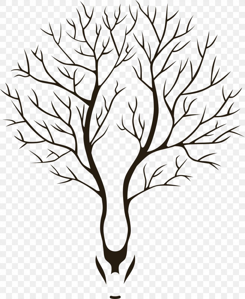 Twig Art Drawing Clip Art, PNG, 3000x3659px, Twig, Antler, Art, Artwork, Black And White Download Free