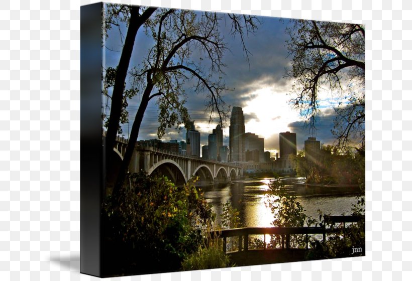 I-35W Saint Anthony Falls Bridge Saint Anthony Main Gallery Wrap Mississippi River Interstate 35W, PNG, 650x560px, I35w Saint Anthony Falls Bridge, Art, Bridge, Canvas, Computer Download Free
