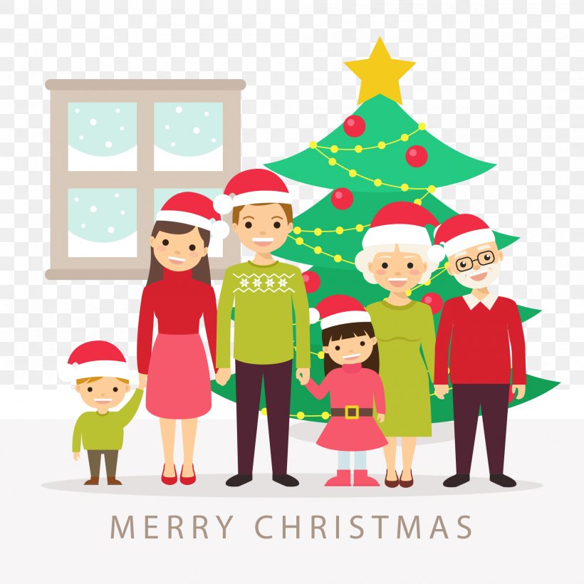 Christmas Tree Family Illustration, PNG, 2000x2000px, Christmas, Art, Child, Christmas Card, Christmas Decoration Download Free