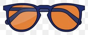 Glasses - Orange Sunglasses With Trendy Blue Frame PNG