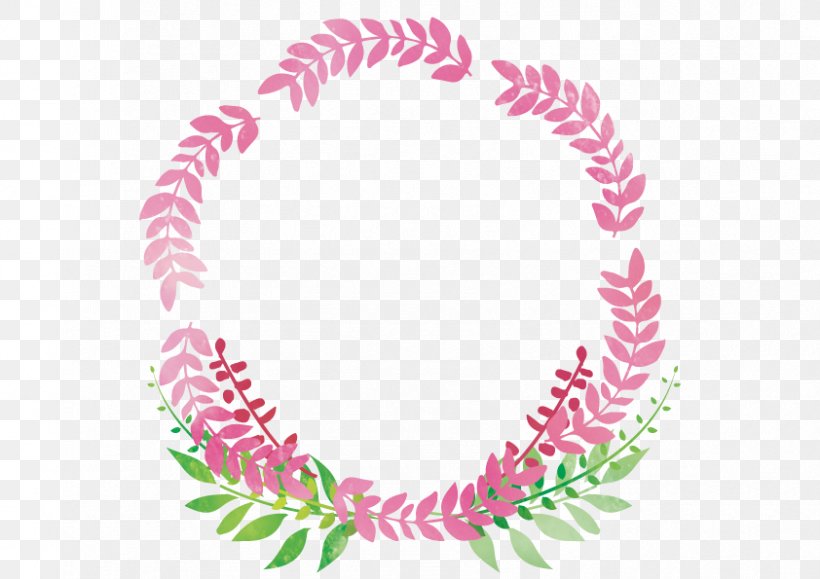 Circle Frame Of Leaves., PNG, 842x595px, Leaf, Magenta, Petal, Pink, Pink M Download Free