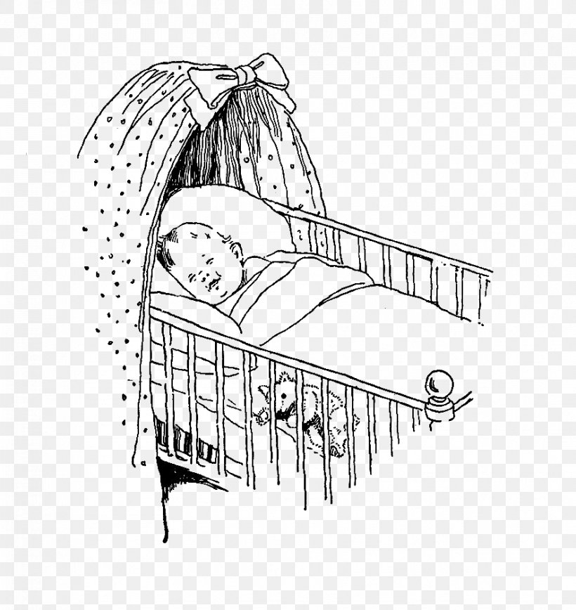Cots Infant Drawing Child, PNG, 887x939px, Cots, Artwork, Bassinet, Black And White, Child Download Free