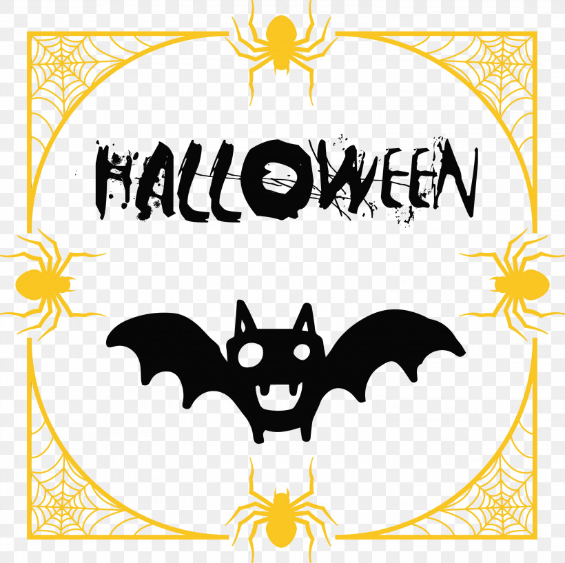 Logo Cartoon Yellow Meter Line, PNG, 3000x2992px, Halloween, Batm, Cartoon, Geometry, Line Download Free