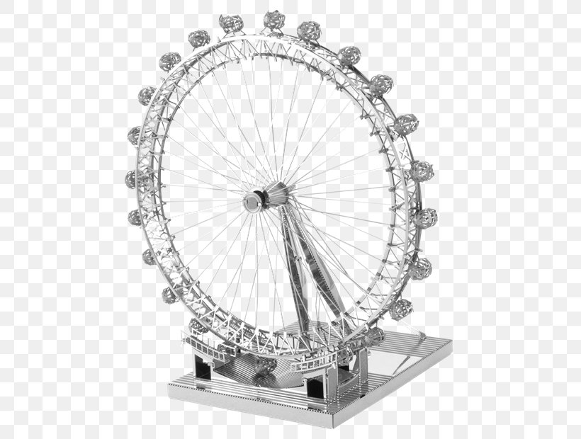 London Eye Ferris Wheel Metal Earth Solder, PNG, 484x620px, London Eye, Bicycle, Black And White, Earth, Ferris Wheel Download Free
