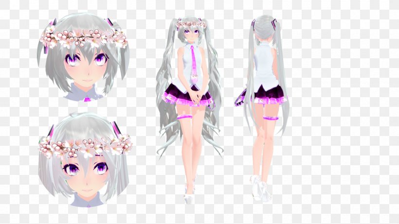 Hatsune Miku Sakura Cosplay Vocaloid MikuMikuDance, PNG, 1600x900px, Watercolor, Cartoon, Flower, Frame, Heart Download Free