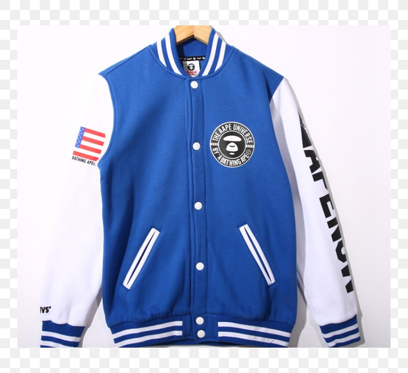 Jacket Hoodie Letterman Varsity Team Outerwear, PNG, 750x750px, Jacket, Blue, Brand, Clothing, Electric Blue Download Free
