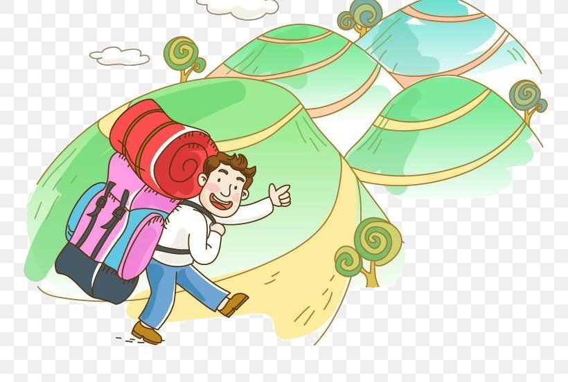 Mountaineering Cartoon Backpacking Tourism, PNG, 762x552px, Mountaineering, Area, Art, Backpack, Backpacking Download Free