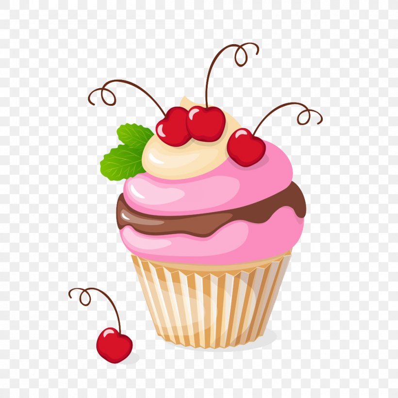 Ice Cream Cupcake Strawberry Cream Cake Frozen Yogurt Cherry Cake, PNG, 1000x1000px, Ice Cream, Buttercream, Cake, Cherry, Cherry Cake Download Free
