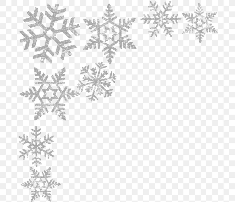 Snowflake Black And White Clip Art, PNG, 700x705px, Snowflake, Area, Black And White, Branch, Color Download Free