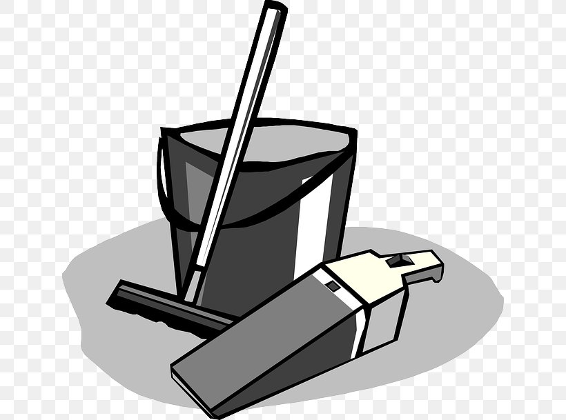 Cleaning Mop Bedroom Bucket Clip Art, PNG, 640x609px, Cleaning, Bedroom, Black And White, Broom, Bucket Download Free