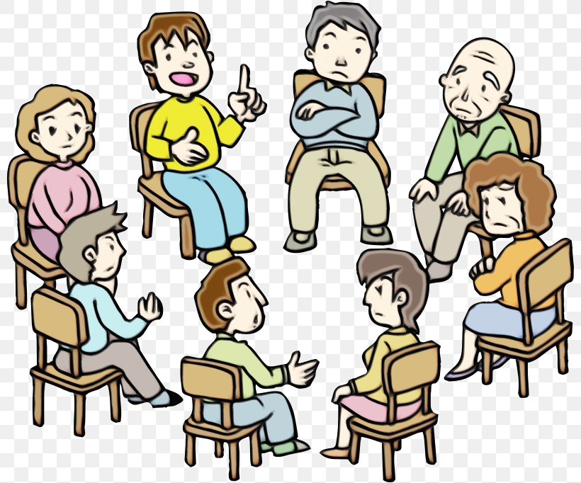 Social Group People Cartoon Clip Art Sharing, PNG, 800x682px, Watercolor, Cartoon, Conversation, Family Pictures, Furniture Download Free