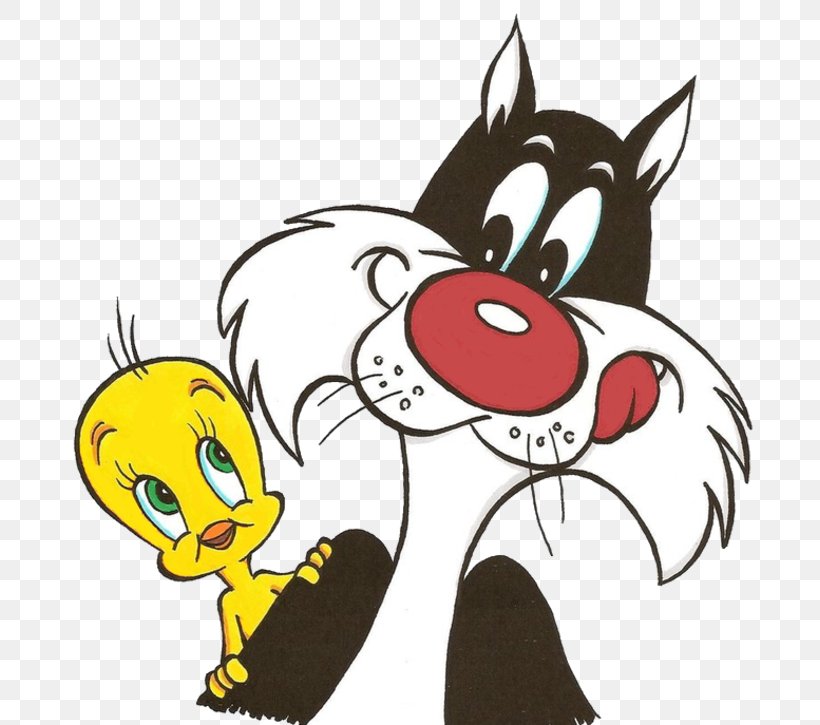 Sylvester Tweety Granny Daffy Duck Tasmanian Devil, PNG, 741x725px, Watercolor, Cartoon, Flower, Frame, Heart Download Free