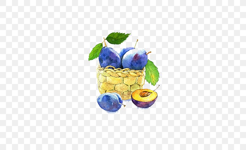 Fruit Watercolor Painting Blueberry Auglis, PNG, 500x500px, Fruit, Auglis, Bilberry, Blueberry, Dessert Download Free