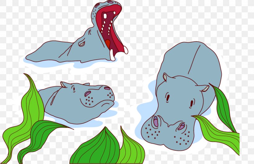 Hippopotamus Clip Art, PNG, 968x627px, Hippopotamus, Animal, Art, Cartoon, Drawing Download Free