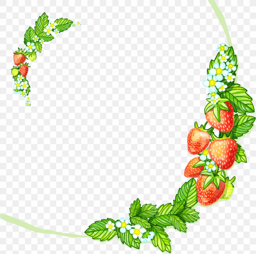 Strawberry Aedmaasikas Illustration, PNG, 1227x1215px, Strawberry, Aedmaasikas, Auglis, Border, Branch Download Free