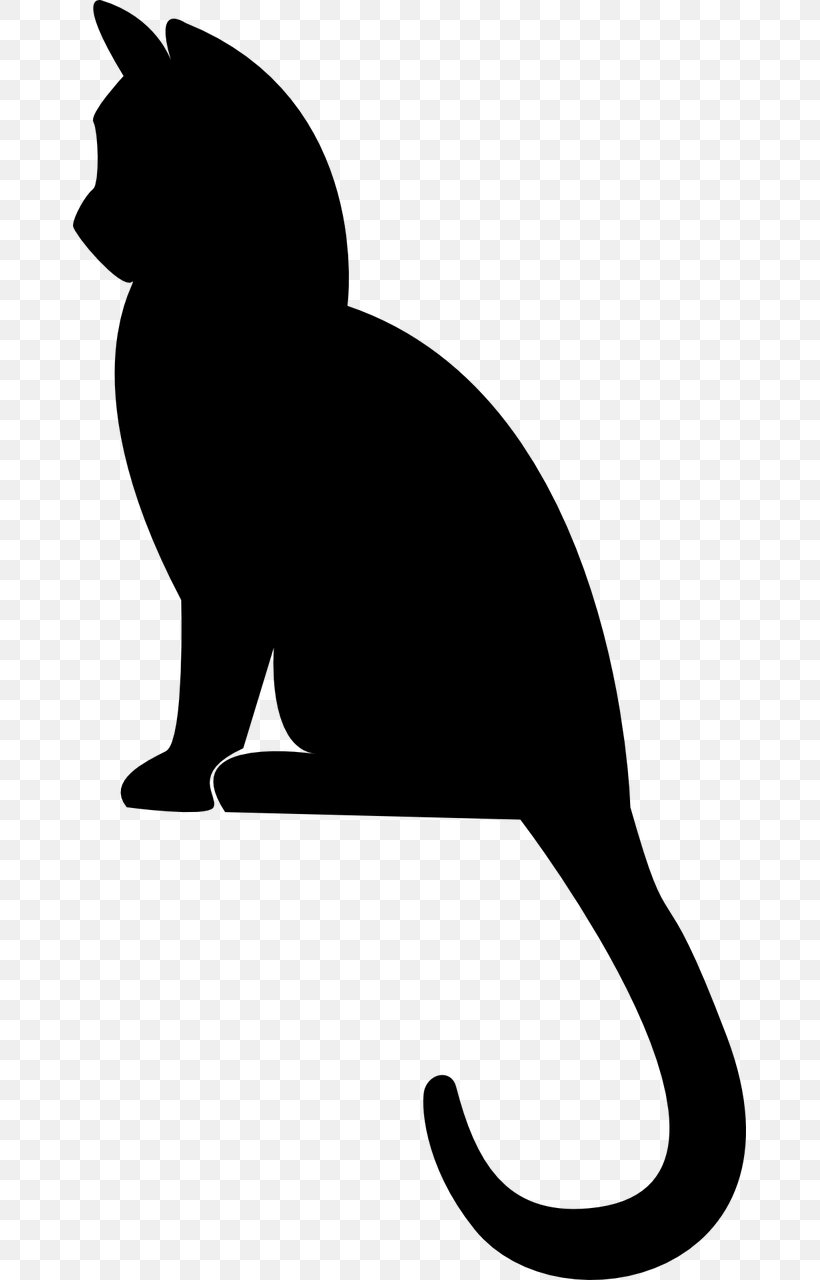 Kitten Cat Silhouette Drawing, PNG, 673x1280px, Kitten, Artwork, Black, Black And White, Black Cat Download Free