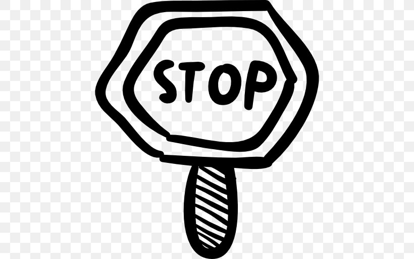 Stop Sign, PNG, 512x512px, Stop Sign, Area, Artwork, Black And White, Brand Download Free