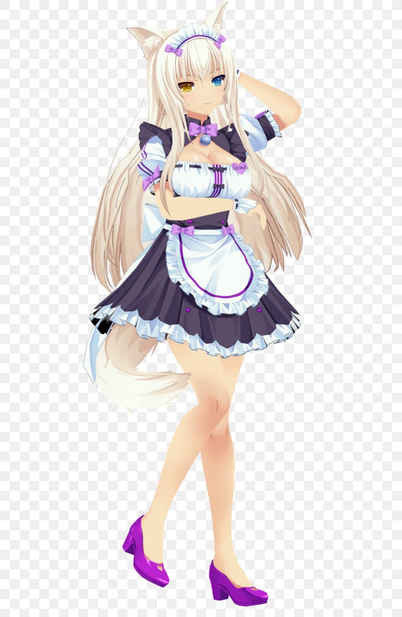 Nekopara Coconut Cat Maid Video Game, PNG, 636x1257px, Watercolor, Cartoon, Flower, Frame, Heart Download Free