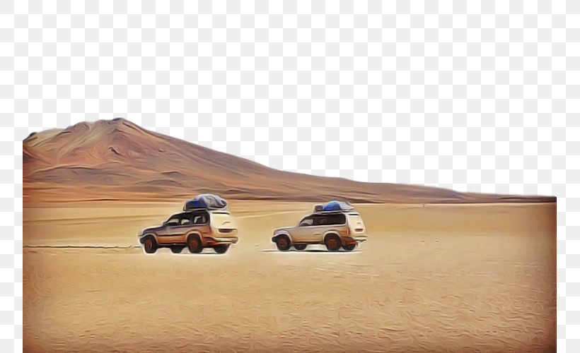 Desert Natural Environment Vehicle Landscape Brown, PNG, 755x500px, Desert, Aeolian Landform, Brown, Landscape, Natural Environment Download Free