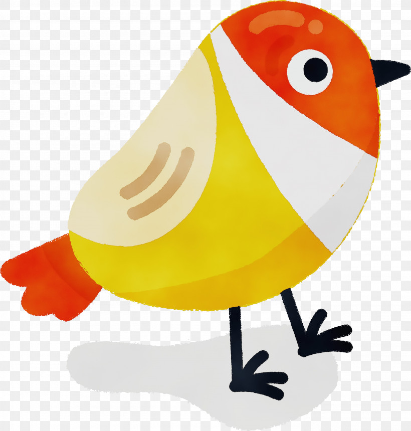 Beak Yellow, PNG, 2773x2911px, Cartoon Bird, Beak, Cute Bird, Paint, Watercolor Download Free