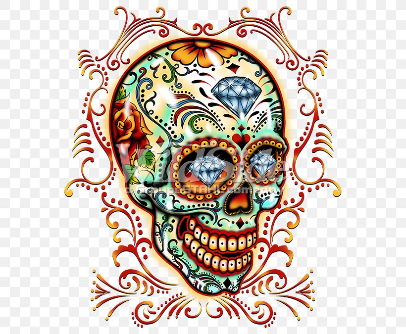 Calavera Skull Day Of The Dead Pinstriping, PNG, 675x675px, Calavera, Art, Bone, Day Of The Dead, Death Download Free