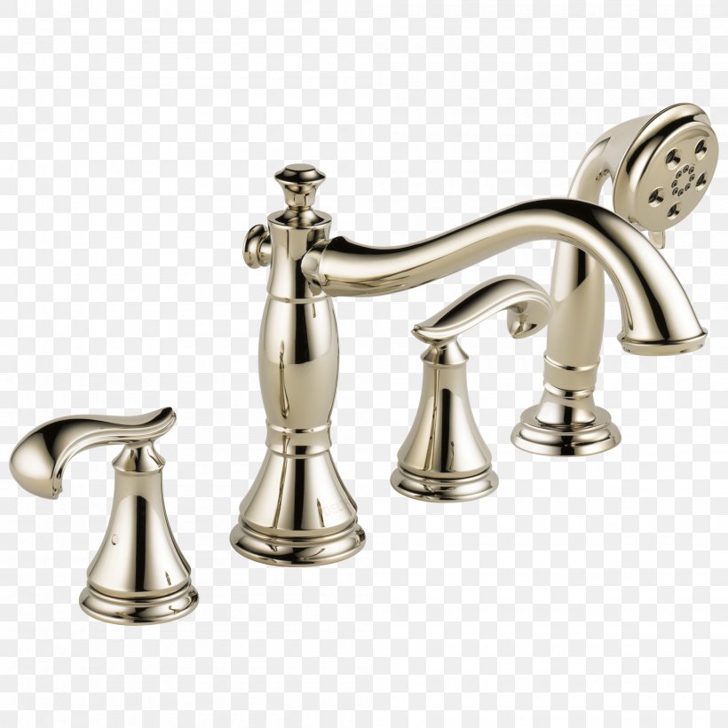 Faucet Handles & Controls Baths Delta Cassidy Roman Tub Trim With Hand Shower Delta H697 Cassidy Two Lever Roman Tub Handle Kit Bathroom, PNG, 2000x2000px, Faucet Handles Controls, Bathroom, Baths, Bathtub Accessory, Brass Download Free