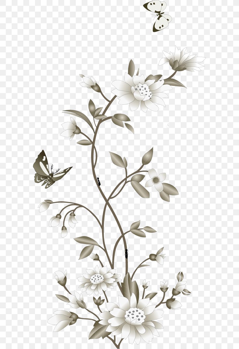 Flower Image Drawing Vector Graphics, PNG, 594x1200px, Flower, Art, Blackandwhite, Botany, Branch Download Free