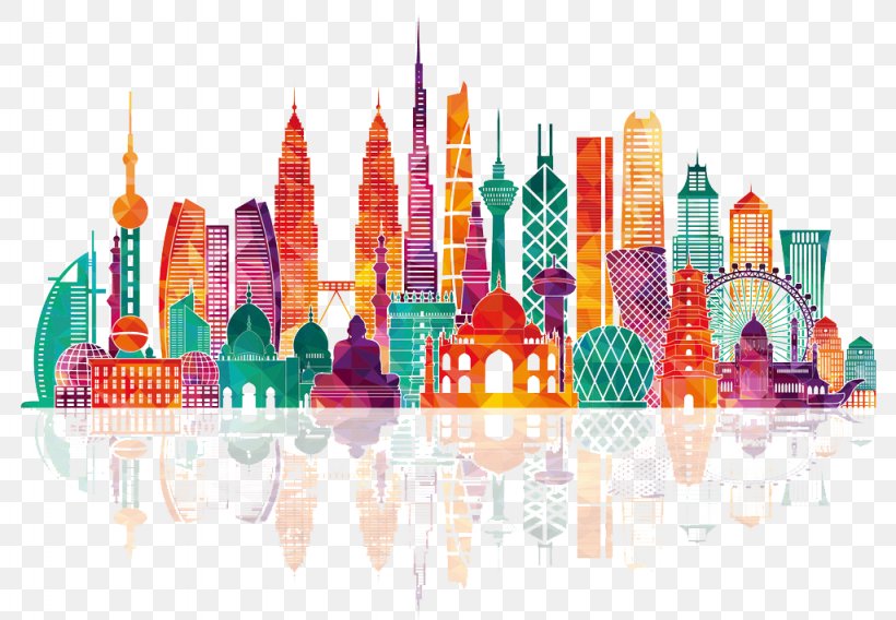 Asia Skyline Royalty-free Illustration, PNG, 1024x710px, Asia, City, Drawing, Royaltyfree, Shutterstock Download Free
