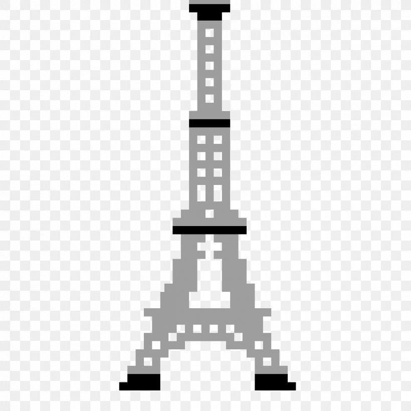 Eiffel Tower Pixel Art Drawing Illustration, PNG, 1200x1200px, Eiffel Tower, Art, Bead, Black And White, Drawing Download Free