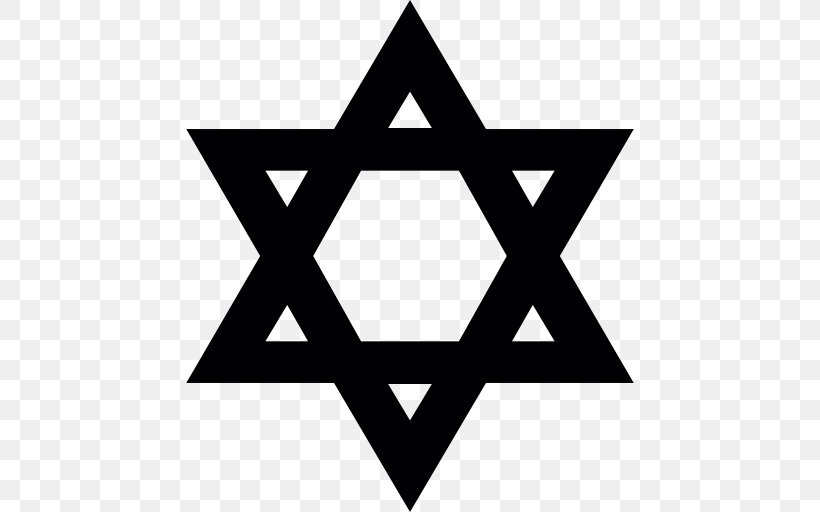 Star Of David Judaism Jewish Symbolism Clip Art, PNG, 512x512px, Star Of David, Area, Black And White, Brand, David Download Free