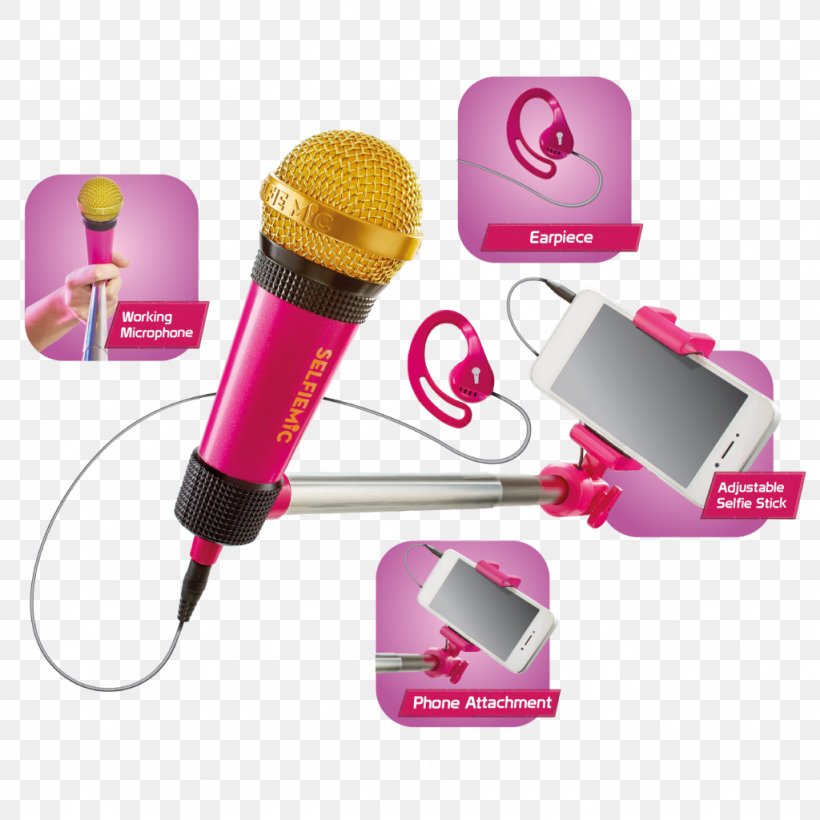 Selfiemic Selfie Stick Microphone JJ307893 Selfiemic With Adjustable Selfie Stick With Working Microphone, Earpiece And App, PNG, 1024x1024px, Watercolor, Cartoon, Flower, Frame, Heart Download Free