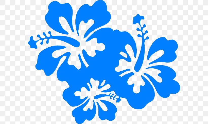 Hawaiian Flower Clip Art, PNG, 600x490px, Hawaii, Area, Black And White, Blue, Flora Download Free